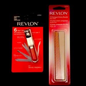 REVLON 6-in-1 Nail Clipper & 10 pack REVLON Emery Boards ALL NEW